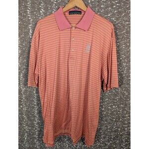 Robert Trent Jones TPC Sawgrass Pink/Orange‎ Striped Golf Polo Men's Large